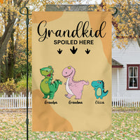 Thumbnail for Grandkids Spoiled Here- Funny Personalized Garden Dinosaur Flag AD
