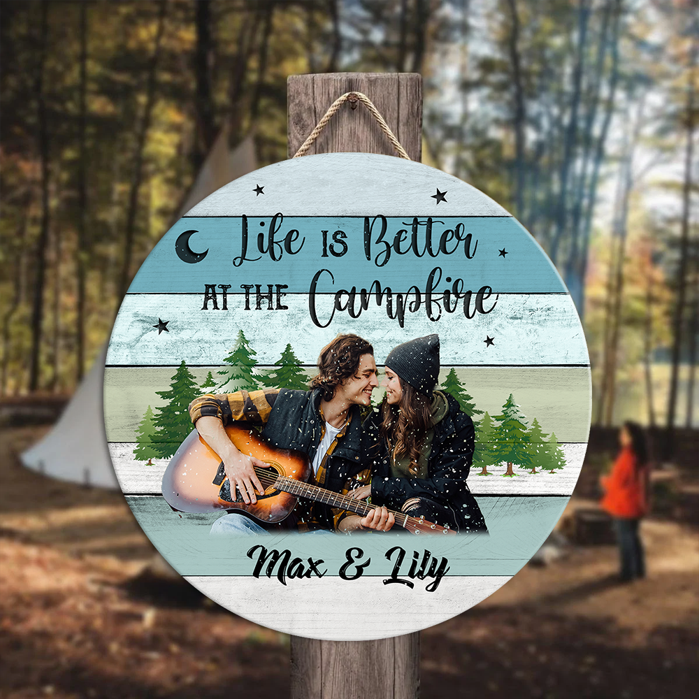 Custom Happy Campers Camping Wooden Sign, Gift For Camper Z