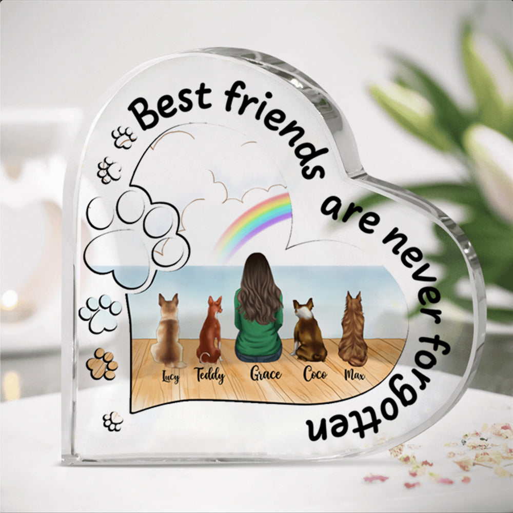 Once by side, forever in my heart - Personalized heart acrylic plaque AA