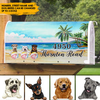 Thumbnail for Dog Ball Tropical Beach - Customized Address Mailbox AF