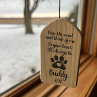 Thumbnail for Custom Angel Dog Cat With Wings Memorial Wind Chime, Memorial Gift AZ