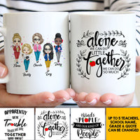 Thumbnail for Doll Teacher Besties Trouble Together Personalized 2-sided Mug, Back To School Gift AO