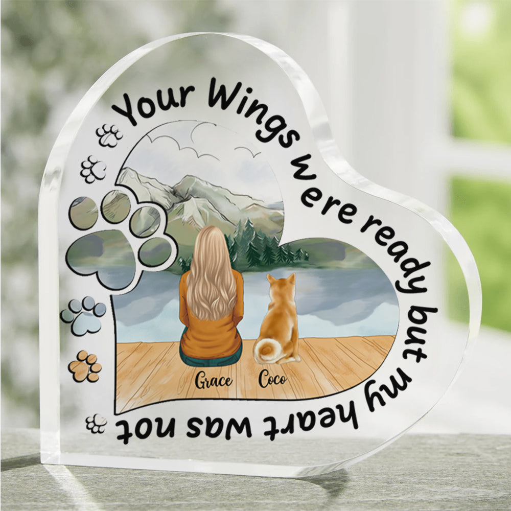 Once by side, forever in my heart - Personalized heart acrylic plaque AA