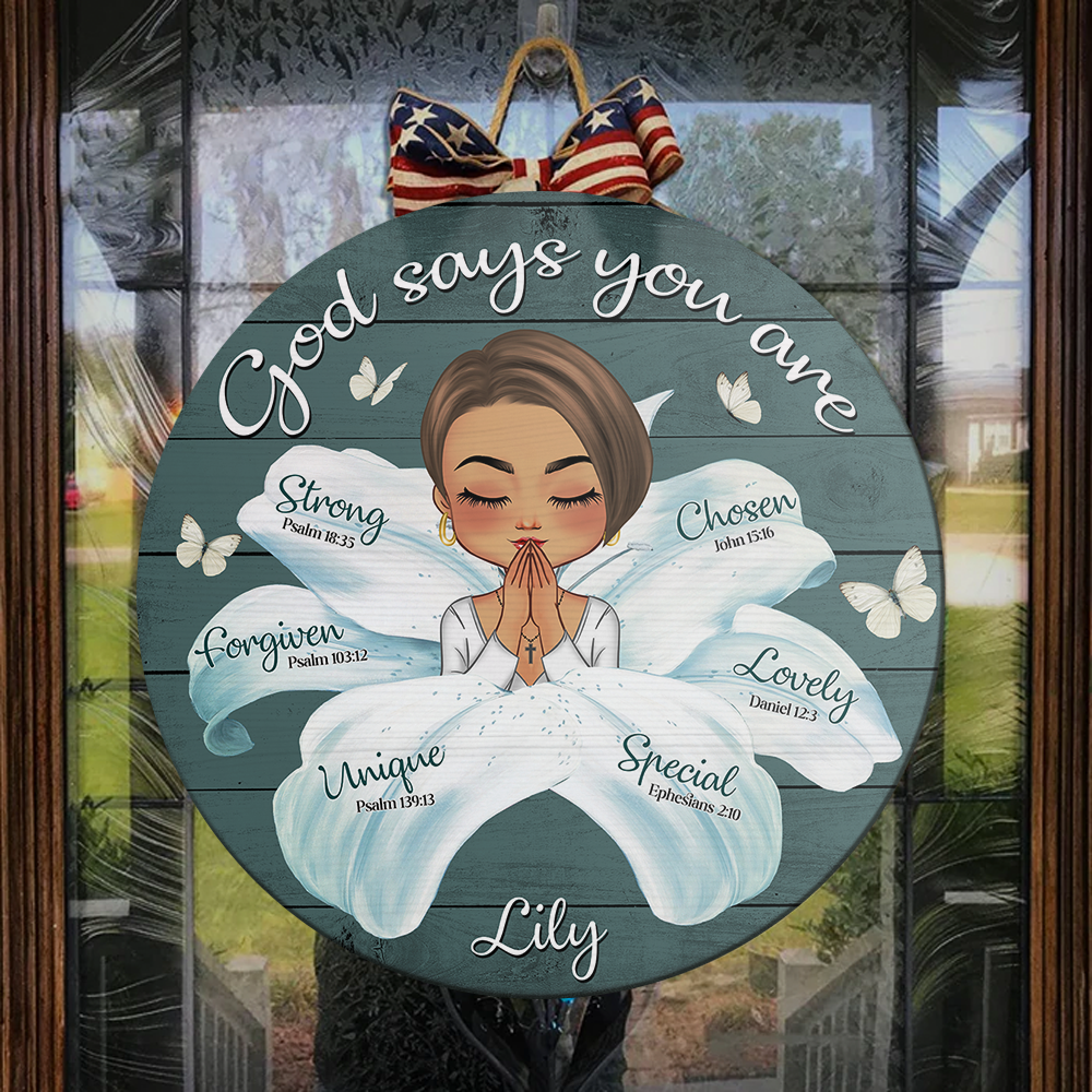 Personalized God Say You Are Flower Girl Wood Sign, Gift For Friend Z