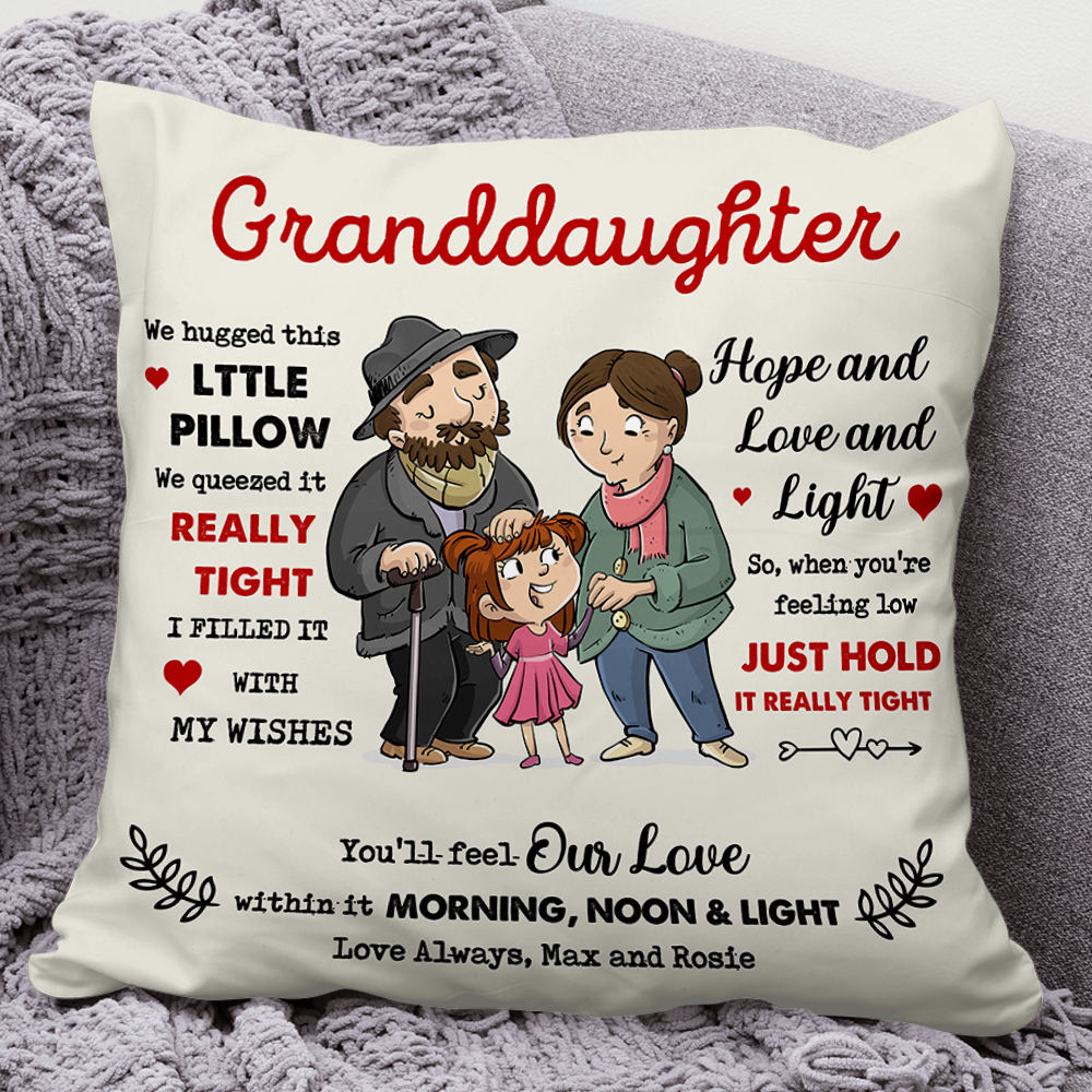 To My Grandson Granddaughter From Grandma Grandpa Pillow, Gift For Family Member AD