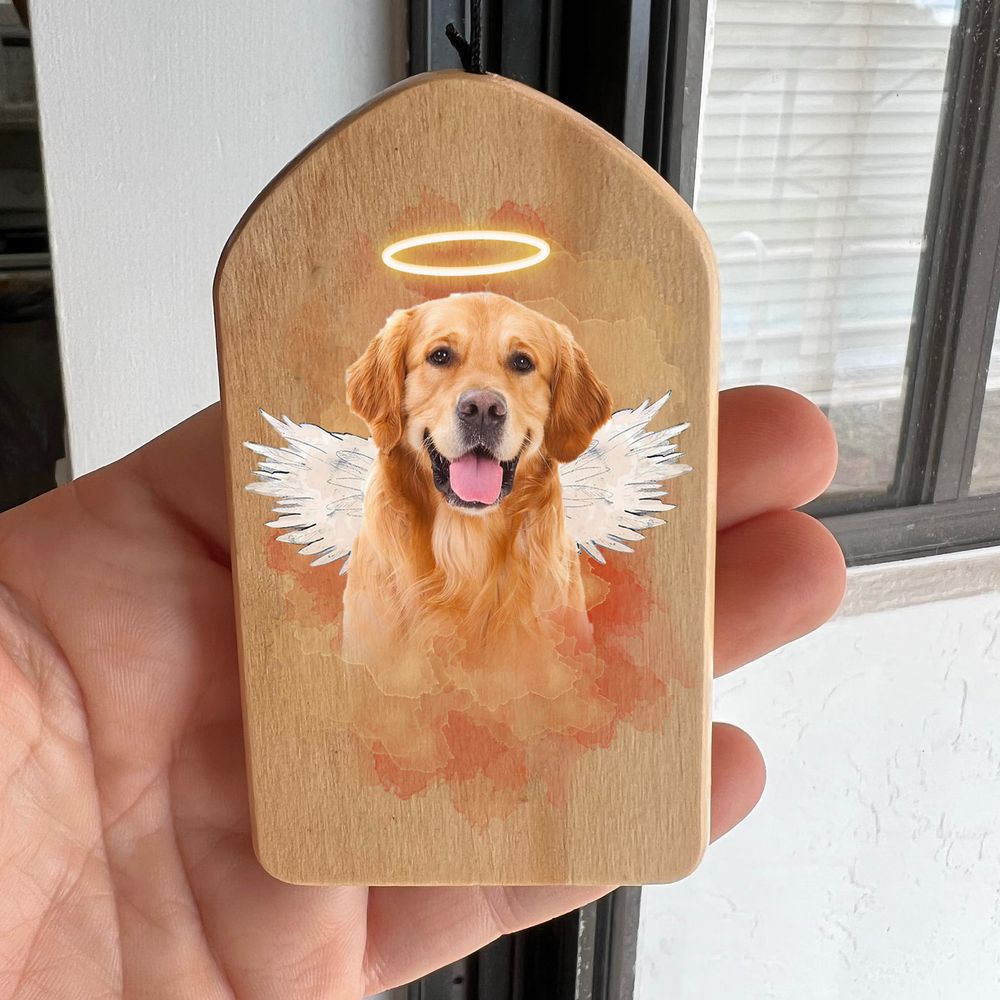 Custom Angel Dog Cat With Wings Memorial Wind Chime, Memorial Gift AZ