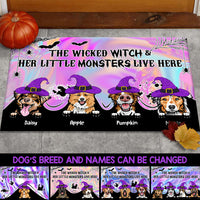 Thumbnail for Wicked Witch Hologram Halloween Dogs Doormat, Dog Lovers Gift AB