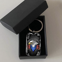 Thumbnail for I Walked The Walk US Veteran  Metal Keychain, Independence Day Gift AA