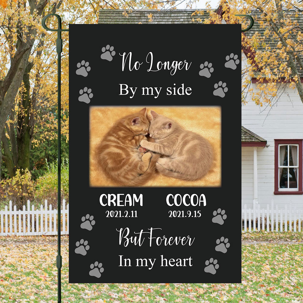 Gift For Loss Of A Pet-No Longer by my side-Personalized Custom Pet Photo Memorial Garden Flag AD