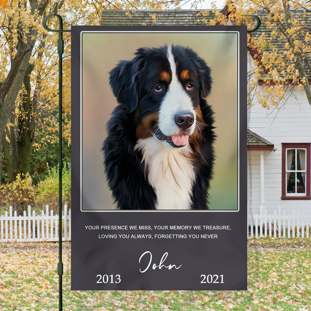 Gift For Loss Of A Pet-Loving You Always-Personalized Custom Pet Photo Memorial Garden Flag AD
