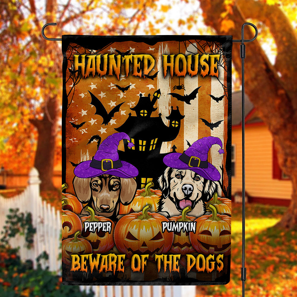 Haunted House Halloween Dog American Garden Flag AD