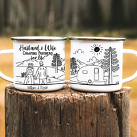 Thumbnail for Custom Husband & Wife Campfire Mug, Gift For Camper, RV Camp AA