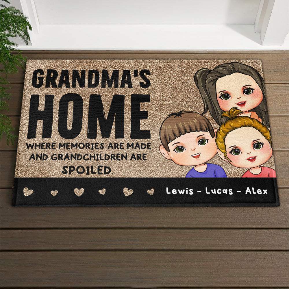 Personalized Grandma's House Where Grankids Spoiled House Doormat AB