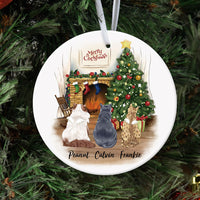 Thumbnail for Fluffy Cat Memorial - Personalized Christmas Decorative Ornament AE