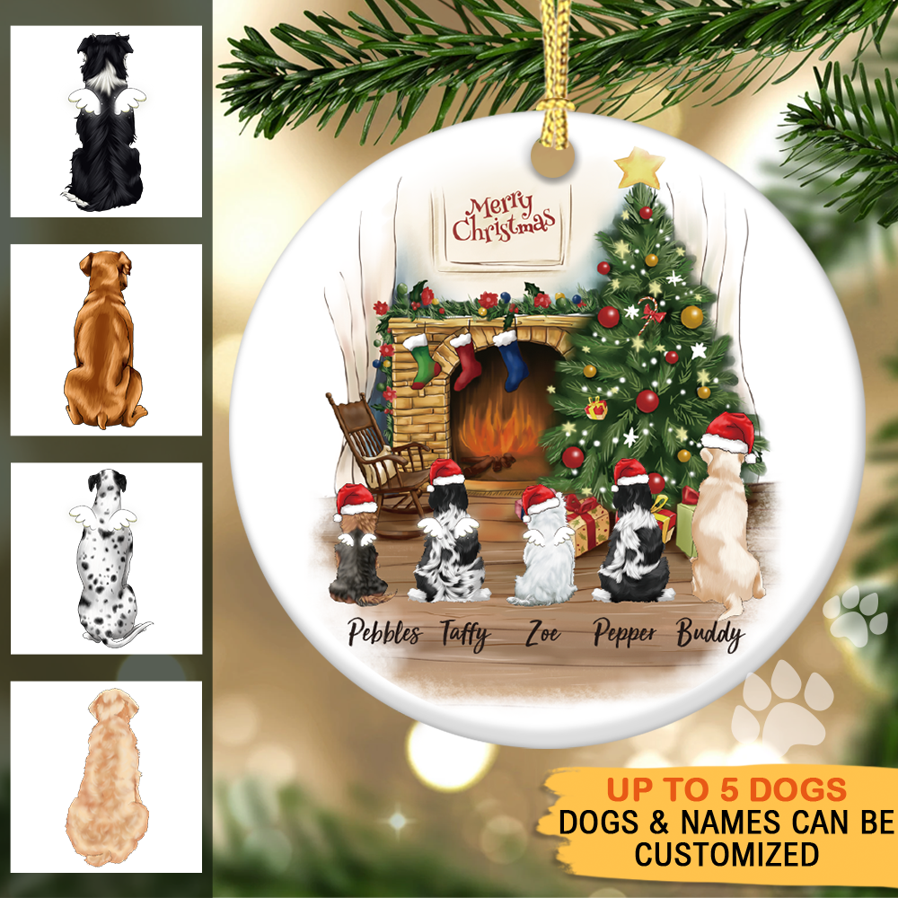 Fluffy Dog&Cat Memorial - Personalized Christmas Decorative Ornament AE