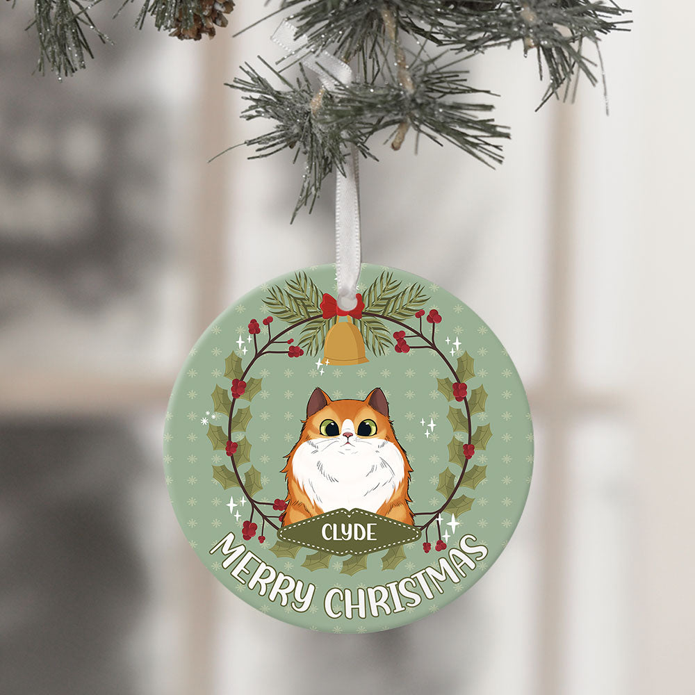Fluffy Cat - Personalized Christmas Decorative Ornament AE