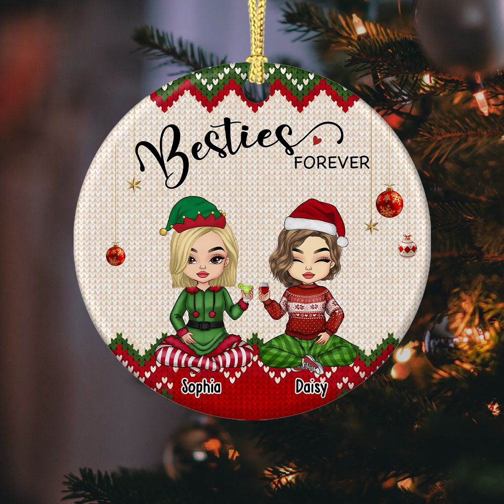 We Are Besties Forever And Always Personalized Ornament, Customized Holiday Ornament AE