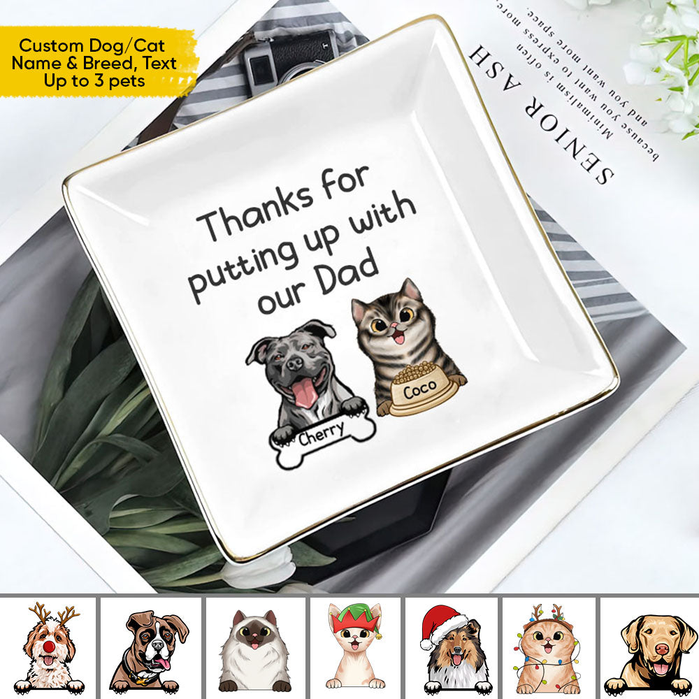 Personalized Dog Cat Ring Dish Custom Name Trinket Tray Gift for Family TRANG-THUY