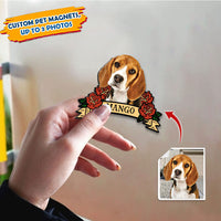Thumbnail for Custom Photo With Floral Banner Pet Magnets, Fridge Magnet, Gift for Pet Lovers JonxiFon