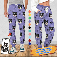 Thumbnail for Upload Pet Image With Name Multicolor Sweatpants, Custom Gift For Men and Women AB