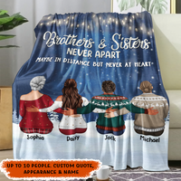 Thumbnail for Custom Brothers & Sisters Never Apart Fleece Blanket, Family Gift For Siblings AB