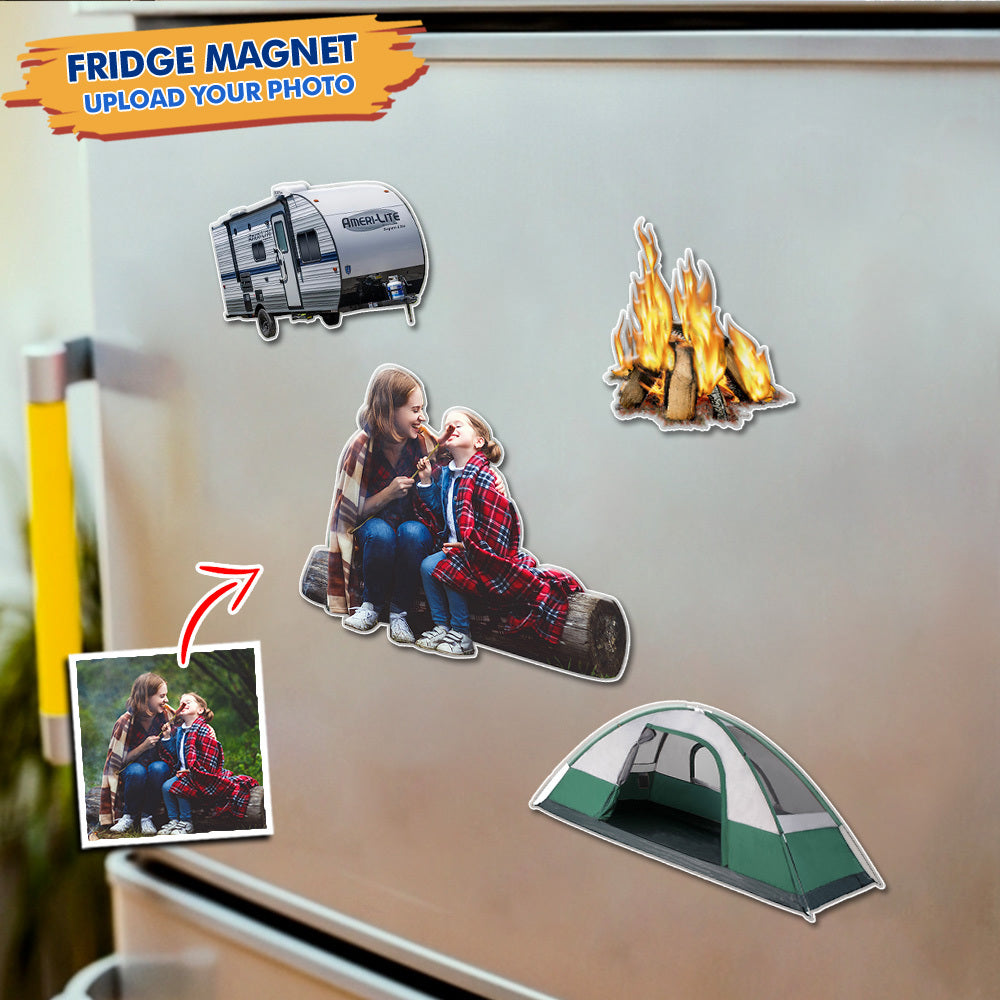 Custom Rv Camping Photo Magnets, Fridge Magnet For Camping Lovers JonxiFon