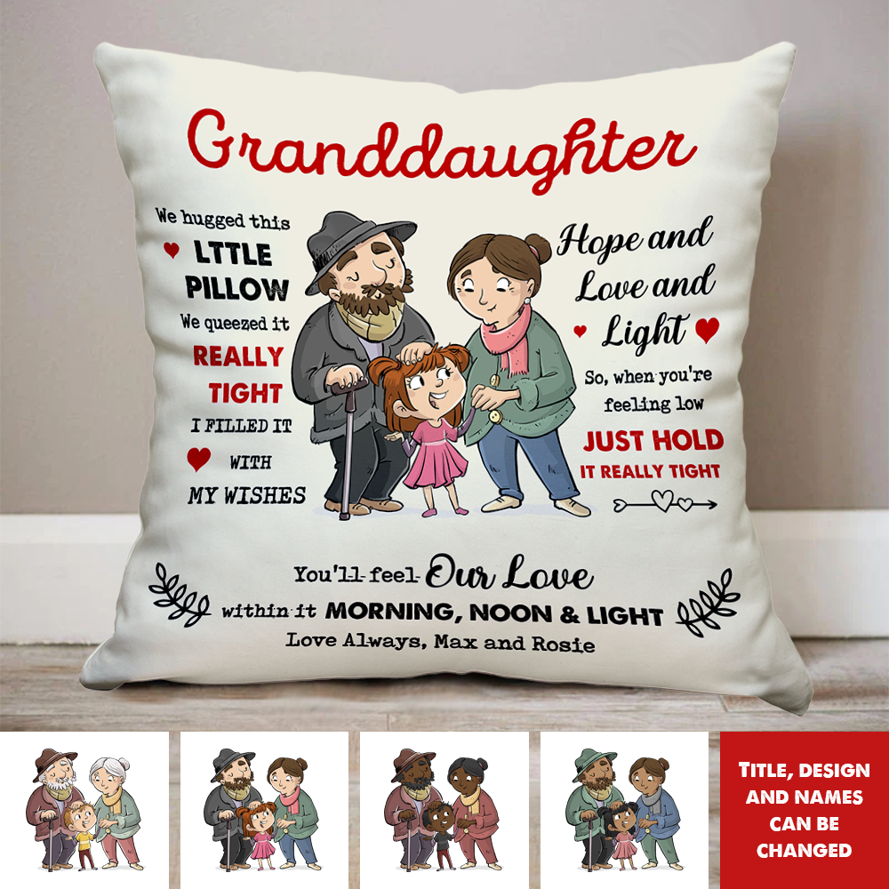 To My Grandson Granddaughter From Grandma Grandpa Pillow, Gift For Family Member AD