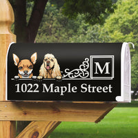 Thumbnail for Custom Dog Cat Cartoon Mailbox Cover, Dog Lover Gift AF