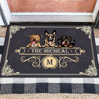 Thumbnail for Personalized Elegant Dog Lover Family Welcome Doormat, Elegant Gift For Dog Lovers AB