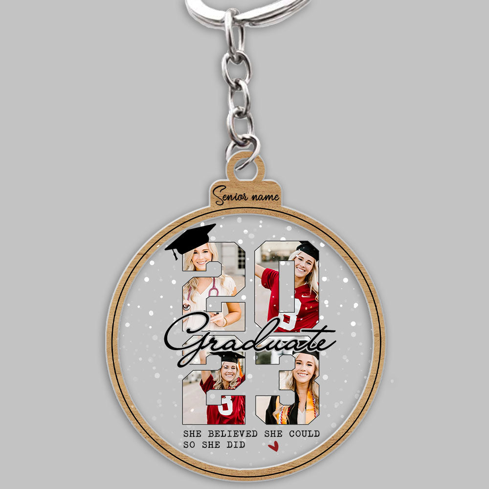 Personalized Photo Graduate 2023 Acrylic Keychain, Graduation Keepsake Gift JonxiFon
