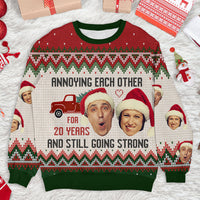Thumbnail for Annoying Each Other Custom Couple Face Ugly Christmas Sweatshirt Gift For Lovers, All-Over-Print Sweatshirt AB