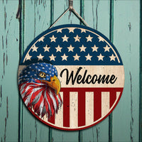 Thumbnail for Eagel America Welcome Door Sign, 4th Of July Decoration Z