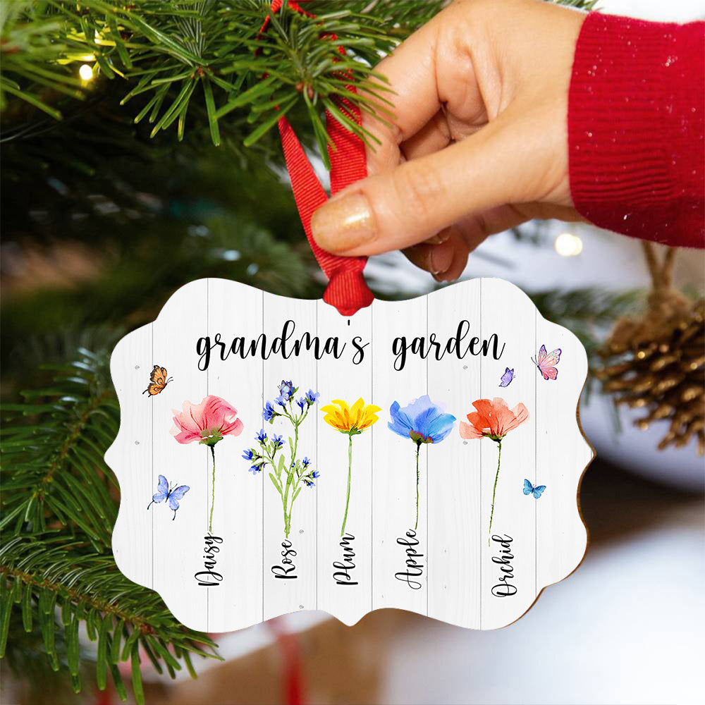 Personalized Grandma Garden Christmas Benelux MDF Ornament, Christmas Gift For Grandma AE