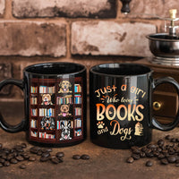 Thumbnail for Just A Girl Who Loves Books & Dogs Double Sided Black Mug AO