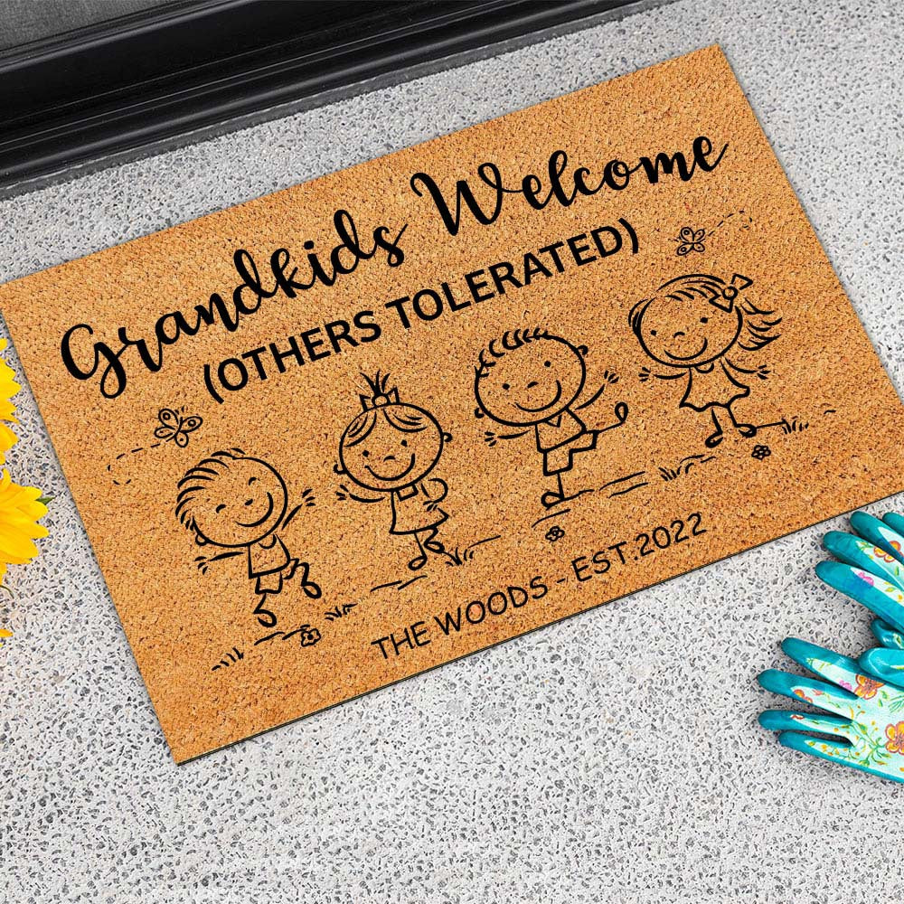 Grandkids Welcome Others Tolerated Grandma Doormat AB
