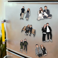 Thumbnail for Personalized Couple Chibi Face Cutout Photo Magnets, Couple Gifts JonxiFon
