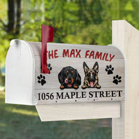 Thumbnail for Rustic Wood Pattern Address Dog Mailbox Cover, Dog Lover Gift AF