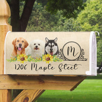 Thumbnail for Flowers With Pet Photo Mailbox Cover, Upload Photo Mailbox AF