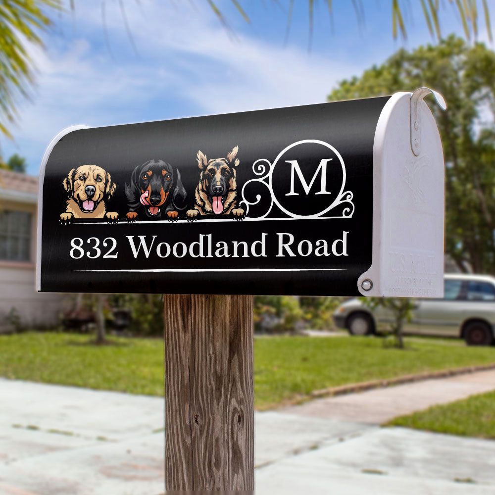 Custom Family Name House Address Magnetic Mailbox Cover, Pet Lover Gift AF