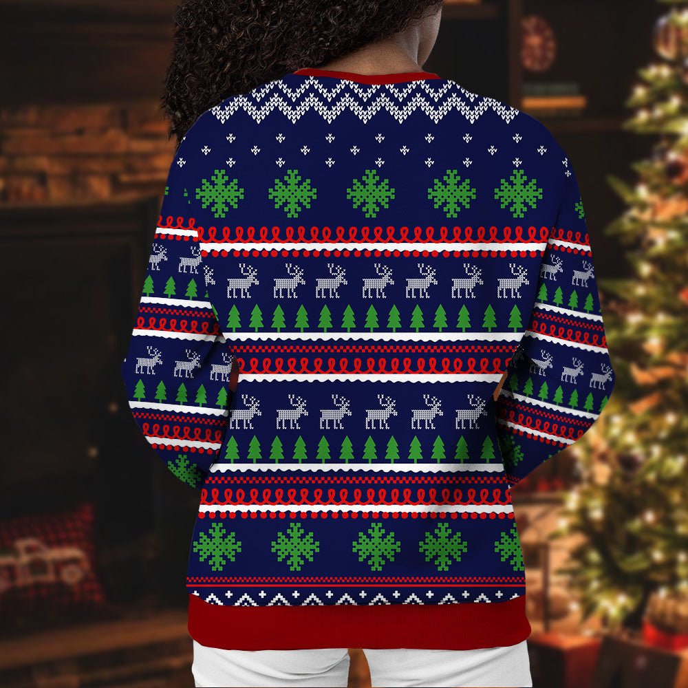 Custom Face Upload Photo Ugly Christmas Sweatshirt Gift For Family Friend, All-Over-Print Sweatshirt AB