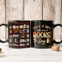 Thumbnail for Just A Girl Who Loves Books & Dogs Double Sided Black Mug AO