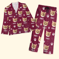 Thumbnail for Custom Paws With Dog Cat Photo Pajamas Set, Pet Lover Gift AB