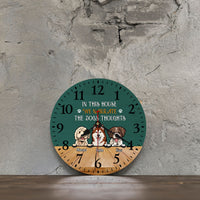 Thumbnail for Personalized In This House We Narrate The Dog Thoughts Wooden Wall Clock, Gift For Dog Lover AH