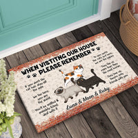 Thumbnail for Personalized Cat When Visiting Our House Please Remember House Doormat AB
