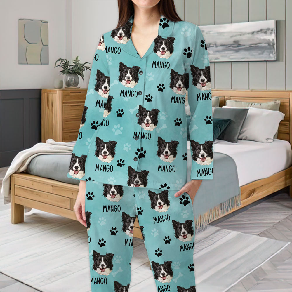Custom Paws With Dog Cat Photo Pajamas Set, Pet Lover Gift AB
