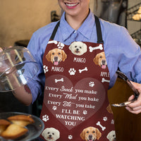 Thumbnail for Personalized I'll Be Watching You Dog Cat Face Apron, Gift For Cooking Lover AI