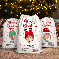 Thumbnail for Personalized Face Photo Funny Trouser-Shaped Noel Hat Christmas Bag, Holiday Gift For Family AB