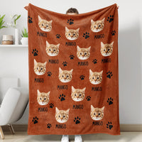 Thumbnail for Custom Pet Photo & Paws Fleece Blanket, Pet Lover Gift AB