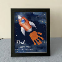 Thumbnail for Dad I Love You In Every Universe Photo Frame, Kids Handprint Keepsake AA