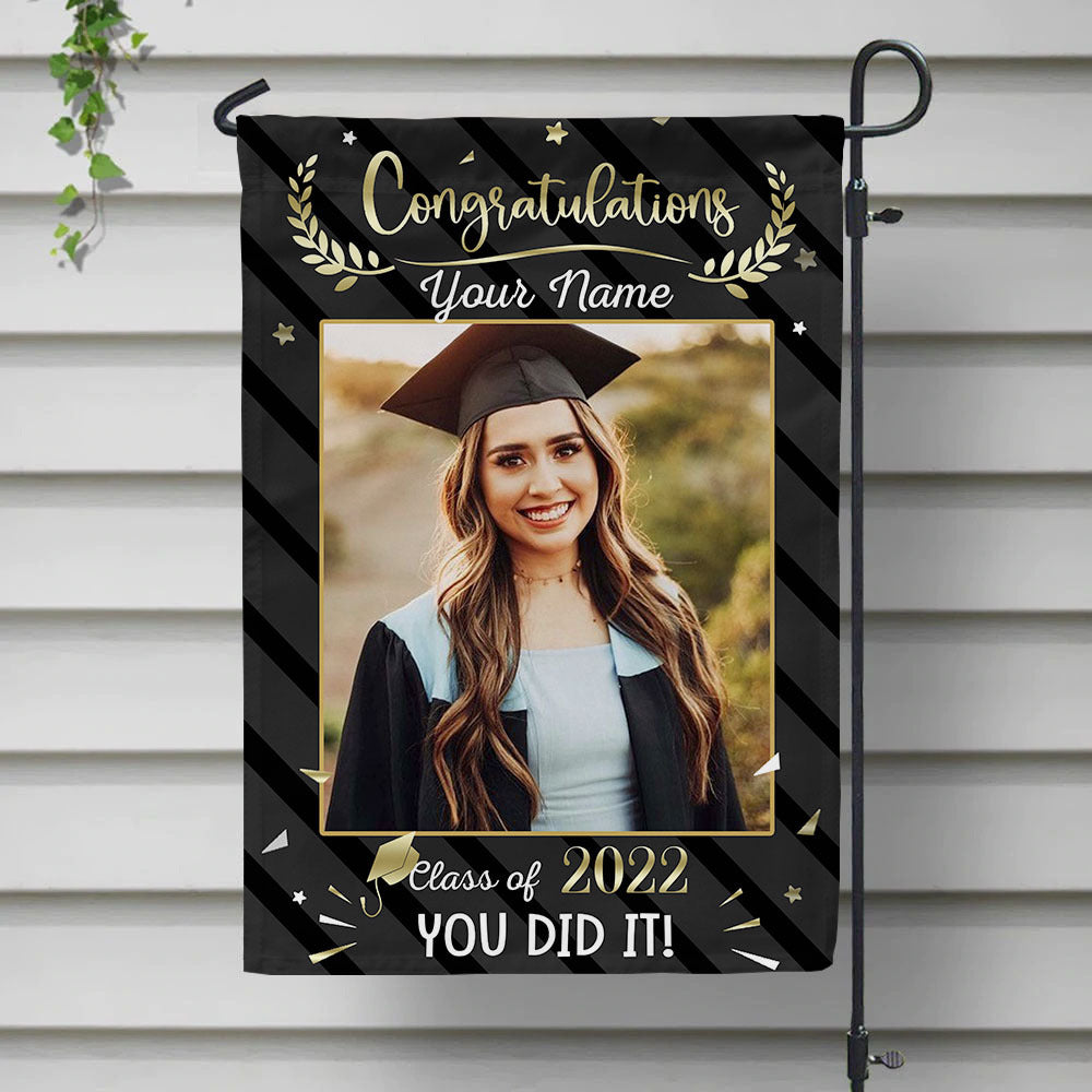 Congratulations You Did It Photo Graduation Garden Flag AD